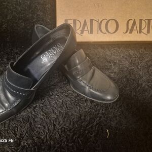 Franco Sarto Black Leather Penny Loafers